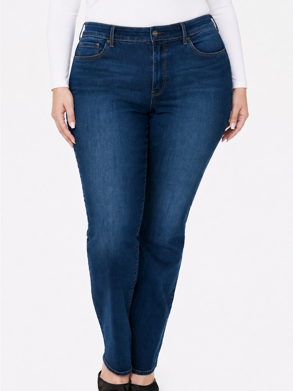 NWT NYDJ Plus-Size Straight Leg Lift Tuck Jeans in Dark Blue Wash